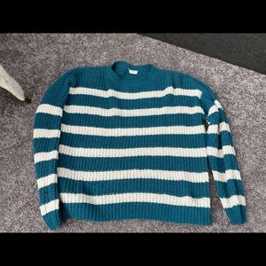 Turquoise and Cream Sweater